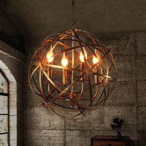 Buy cheap American Retro Industrial pendant light Iron Ball 4*E14 Bulb Loft Creative Home round pendant light(WH-VP-124) from wholesalers