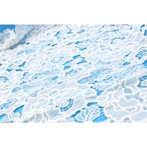 Stylish Hollow out Allover Embroidery Lace Fabric Floral Ornament Style