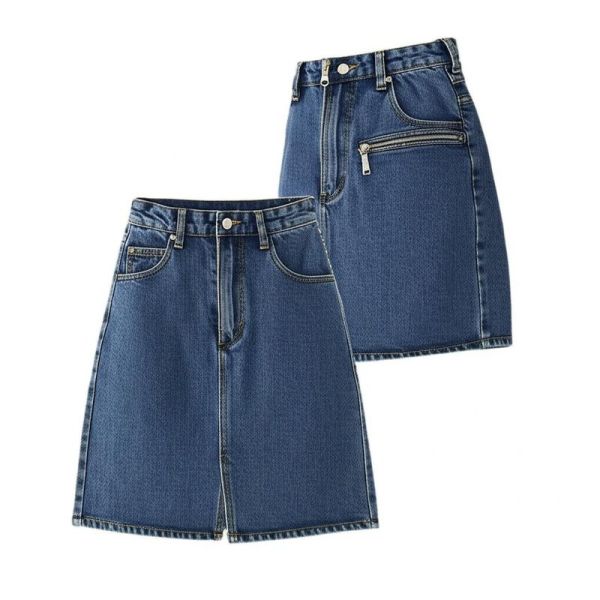 Buy cheap Zipper Closure Denim Skirt And Jacket With Zipper Pocket Ideal For Buyers Seeking Durable And Trendy Apparel Collections from wholesalers