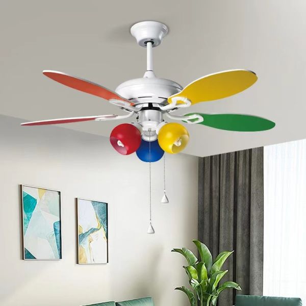 42 Inch Ultra Quiet Ceiling Fan With 5 Colorful Plywood Blades