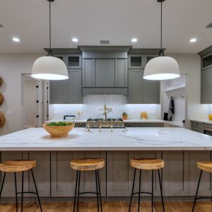 Buy cheap Matte Gray Lacquer Modular Kitchen Cabinets With Island American Shaker Style from wholesalers