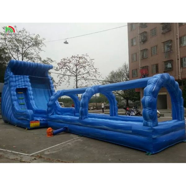 Buy cheap Commercial inflatable water slip slide with pool inflatable bouncer water slide with pool from wholesalers