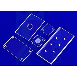 Buy cheap Acid Resistance Custom Transparent Fused Silica Plate With 1mm Holes from wholesalers