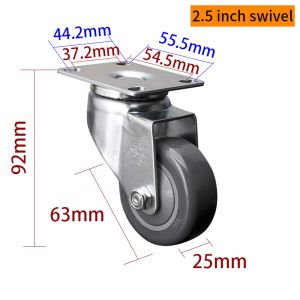 Buy cheap ISO9001 Light Duty Casters 63mm 2.5 Inch Caster Wheel Rigid Zinc Coating from wholesalers