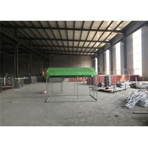 Buy cheap 7.5ft x 7.5ft x 6ft chain mesh temporary dog kennel fence OD 32mm pipes galvanized steel temp dog fence from wholesalers