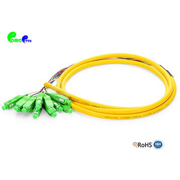 12F SC APC Pre - terminated Pigtail SM 12F Fiber Optic Pigtail OS2 G657A1 LSZH