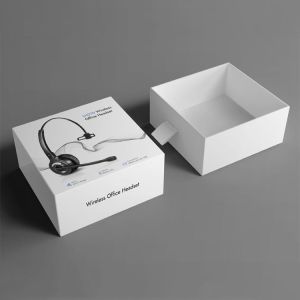 China Custom Logo White Rigid Sliding Headphone Headset Paper Gift Packaging Box on sale