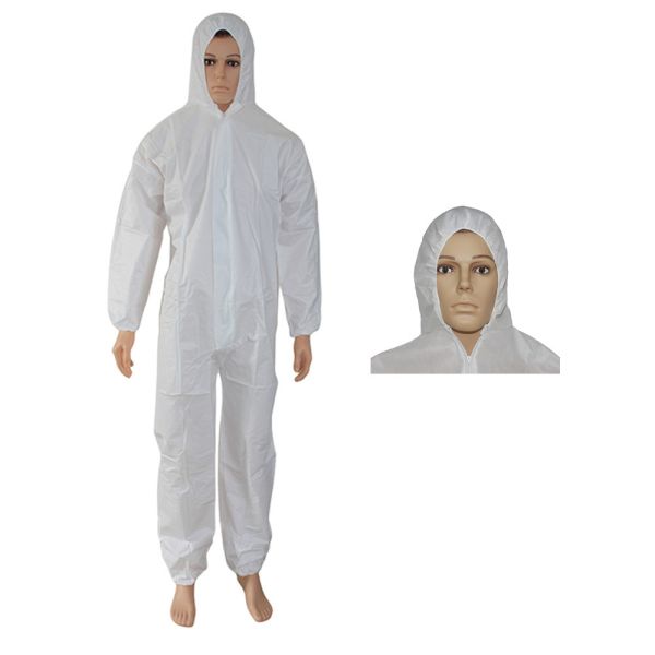 Quality Elastic Wrist Industrial PPE Equipment 5'5" Disposable SMS Coverall for sale