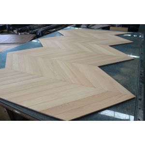 Buy cheap Brushed Natural Oak Chevron Parquet Flooring 70mm Width 530x70x10mm from wholesalers