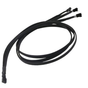 PWM Fan Splitter Adapter Cable Sleeved Braided Y Splitter Computer PC 4 Pin Fan