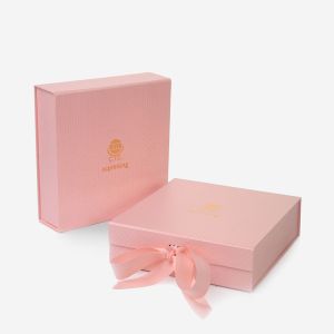 Buy cheap Pink Magnetic C1S C2S Foldable Packaging Box With Ribbon Closure from wholesalers
