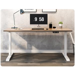 Buy cheap 2 Stage Dual Motor Electric Standing Desk 6ft x 8ft Extra Large Long Brown Italian Style from wholesalers
