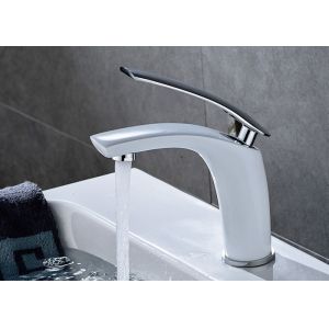 Buy cheap ROVATE Single Handle Bathroom Faucet , Modern Bathroom Faucets White Painting from wholesalers