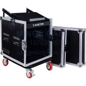 Buy cheap 10U PA DJ Pro Audio Rack Road ATA Case With 13U Slant Mixer Top 23.5 Inch Depth And Casters 10 Space Size from wholesalers