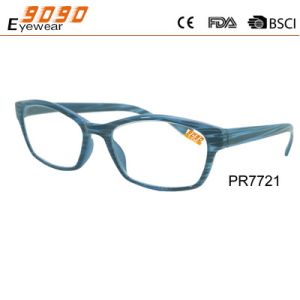 Buy cheap Hot sale style  reading glasses with plastic hinge ,suitable for men and women,pattern on the frame and  temple from wholesalers