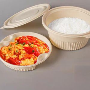 Disposable Corn Starch Container Degradable 2 Layer For Soup Noodle