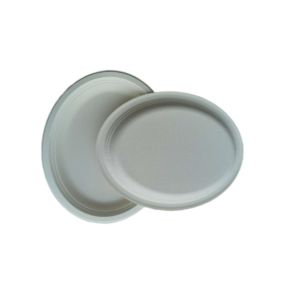 Buy cheap 12 Inch  Oval Dinner Biodegradable Sugarcane Bagasse Plates from wholesalers