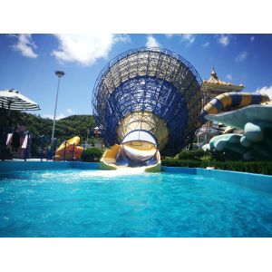 Commercial Fiberglass Water Park Slide with 60 x 38.5 m Working Area and 600m³/h