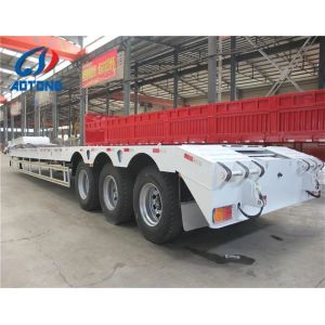 60ton Max Payload 3 Axles Gooseneck Lowbed Truck Trailers for Excavator