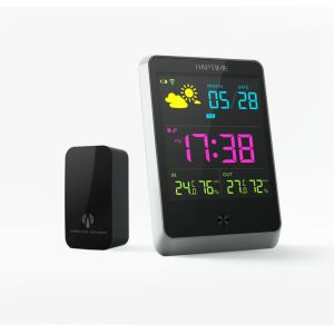 Wireless Temperature Humidity Sensor Thermometer Hygrometer Digital Alarm Clock