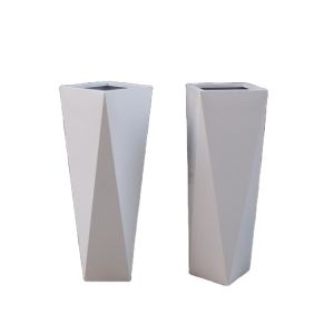 Buy cheap Outdoor standing planter white irregular quadrilateral flower pots from wholesalers