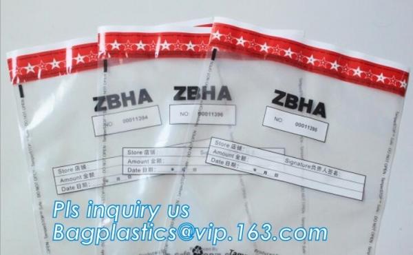 Steb Plastic Money Pe Bank Deposit Coin Security Pouch Bags With Seal For Cash Banking, Security tempered evident bank c
