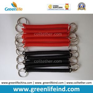 Multi-function Custom Sizes Black/Clear Plastic Coil Safety Strap with Hook,