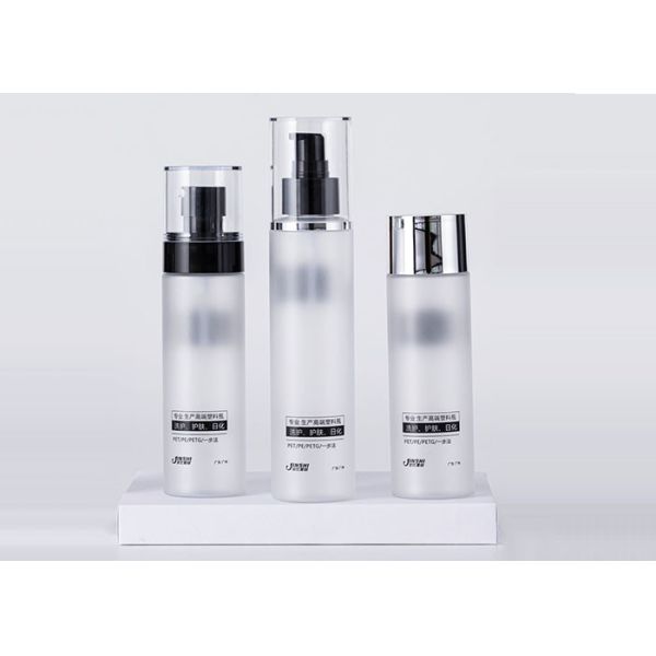 Quality 150ml  Plastic PET Perfume Bottles Frosted Electroplated Lotion Spray Pump for sale