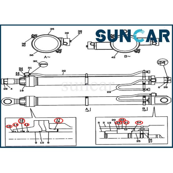 Case Parts CX800 LZ00439 Arm Repair Seal Kit Crawler Excavator Cylinder Sealing