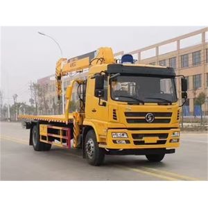 China Made Self Loader Flat Bed Tow Truck 10 Tons Tow Truck Wrecker With Crane