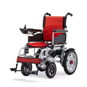 China Reinforced Lightweight Foldable Electric Wheelchair Chromed Steel Multi Functional on sale