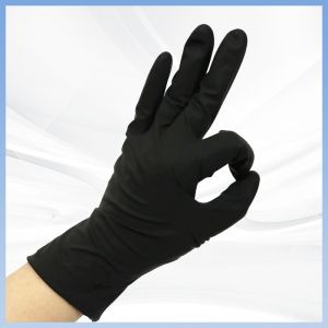 Buy cheap Disposable Black Latex Food Processing Gloves 10g 20pcs / Box product