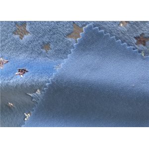 160CM Width Anti Pilling Silver Star Foil Printing Minky Plush Fabric