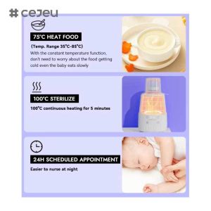 CJ-FHC-BN- 231002 8-Function Smart Electric Digital Portable Breast Milk Warmer