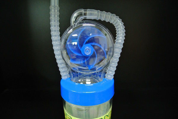 Funny Cartoon Character Water Bottle Plastic With Long Curly Straw OEM / ODM Available