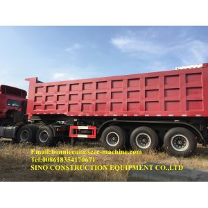 Buy cheap 3 Axle 40 Cubic Meter Semi Trailer Dump With Tractor Truck from wholesalers