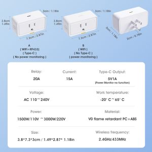 Buy cheap Tuya socket Power Monitor Plug APP Voice Works with Alexa Google Home Smart Type c WiFi RF433 Outlet Plug from wholesalers