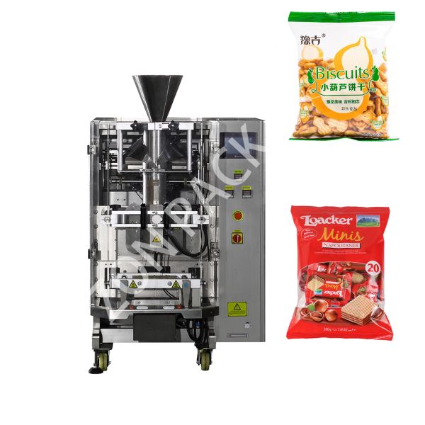 Quality Potato Chips Puffed Food Pillow Packaging Machine Vertical 55bags/Min for sale