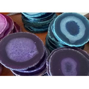 Buy cheap CE Certificated Natural Stone Crafts Agate Stone Slice Tea Coasters from wholesalers