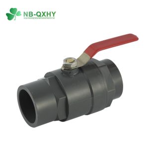 PVC 2 Piece Valve with Straight Through Type and Two Stainless Steel Handle Ball