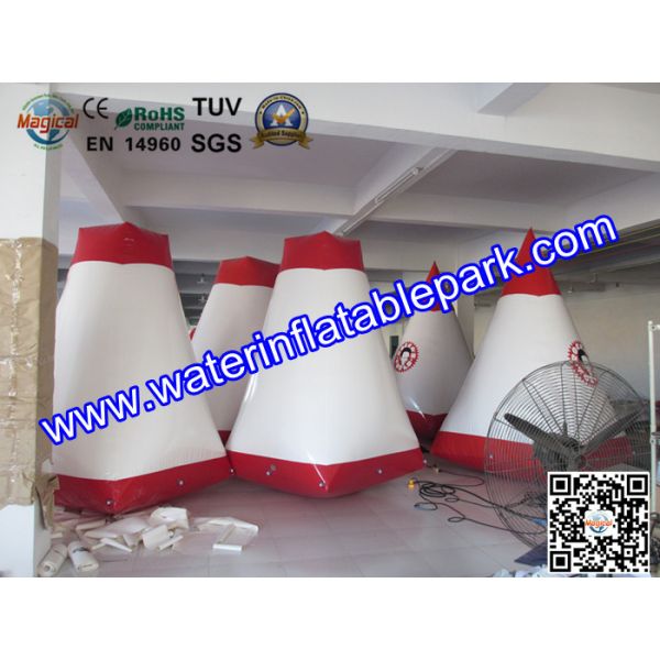 Quality Red and White Inflatable Paintball Air Bunkers Custom Made , 3 Years Warranty for sale