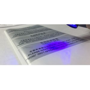Buy cheap PET Tamper Proof Security Labels Fluorescent / UV Light Invisible product