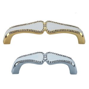 Buy cheap Gold Plated Crystal Door Pulls Gorgeous 96mm Chrome With Shiing Crystal Dresser  Knobs from wholesalers