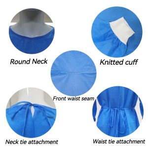 Buy cheap Protective Surgical Gown with Knitted Cuffs Soft Anti Static Fabric VPT-501 Neck/Back Closure Blue PP Nonwoven from wholesalers