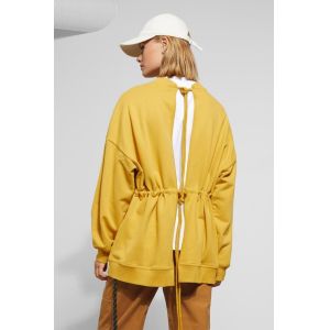 Buy cheap Fall Clothing Women Open Back Crewneck Blanket Sweatshirt from wholesalers