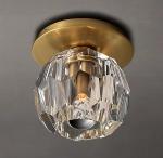 Buy cheap Lacquered Burnished Brushed Brass And Glass Flush Mount Ceiling Light 110-120V from wholesalers