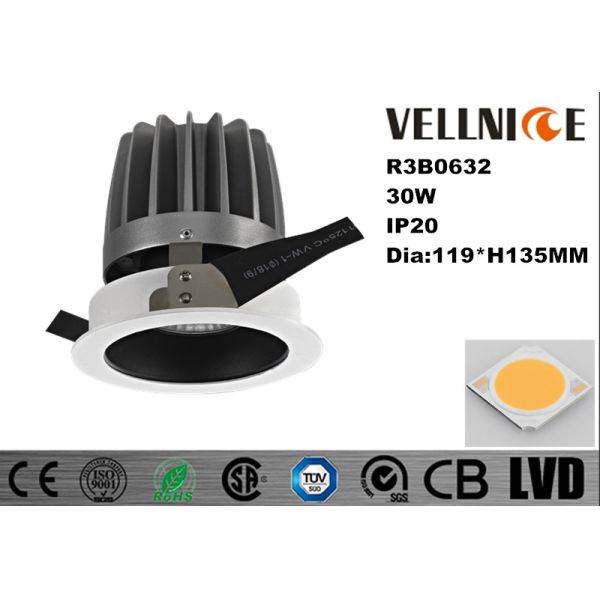 Quality 30W High Quality Fixed Led Downlight With 24 / 36 / 60 Degree Beam Angles/R3B0632 for sale