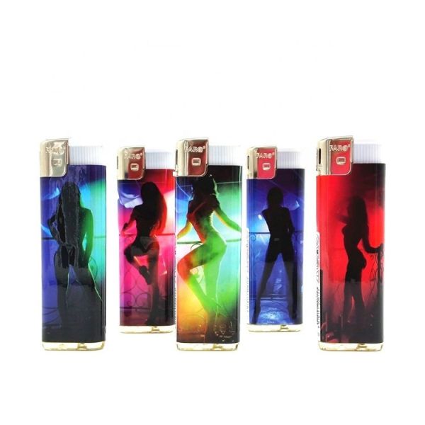 Child Resistance Disposable Plastic Electronic Petrol Cigarette Lighter 8.0*2.5