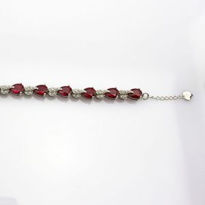 Buy cheap Sterling Silver Created RUBY Clear CZ Diamonds Tennis Bracelet(B02RUBY) from wholesalers