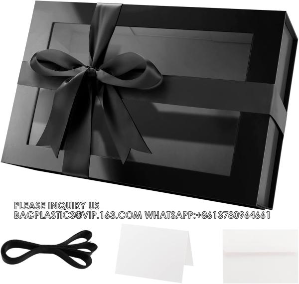 Buy cheap Black Gift Box For Present Contains Ribbon, Card, Groomsman Proposal Box, Extra Large Gift Box With Magnetic Lid from wholesalers